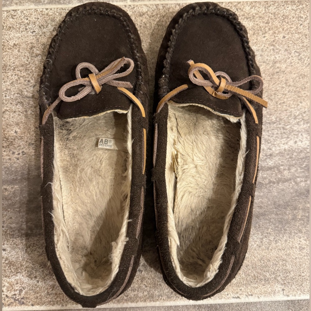 Brown Suede Moccasin House shoes